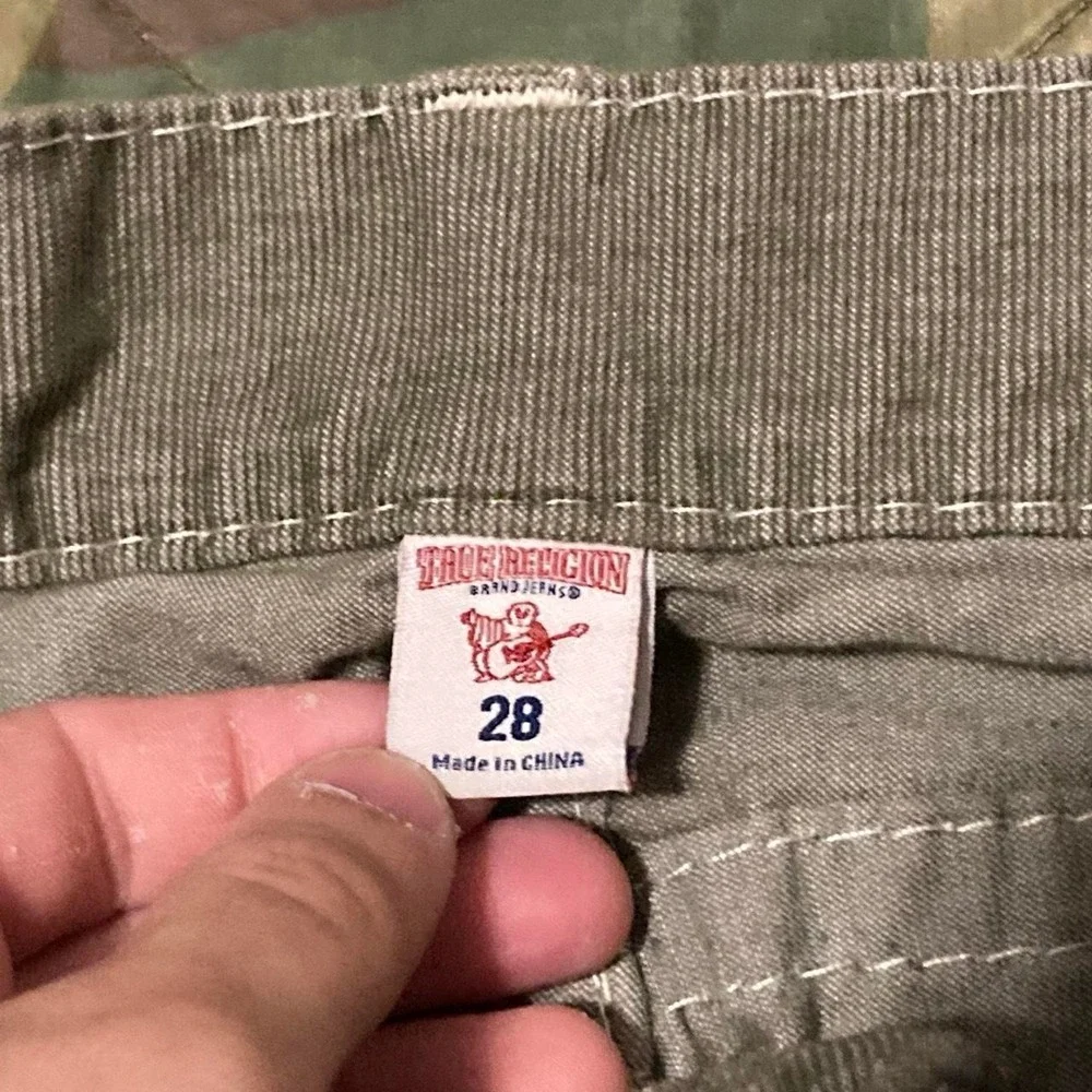 True religion Ricky relaxed straight corduroy pants flap pocket olive 28(28x32)